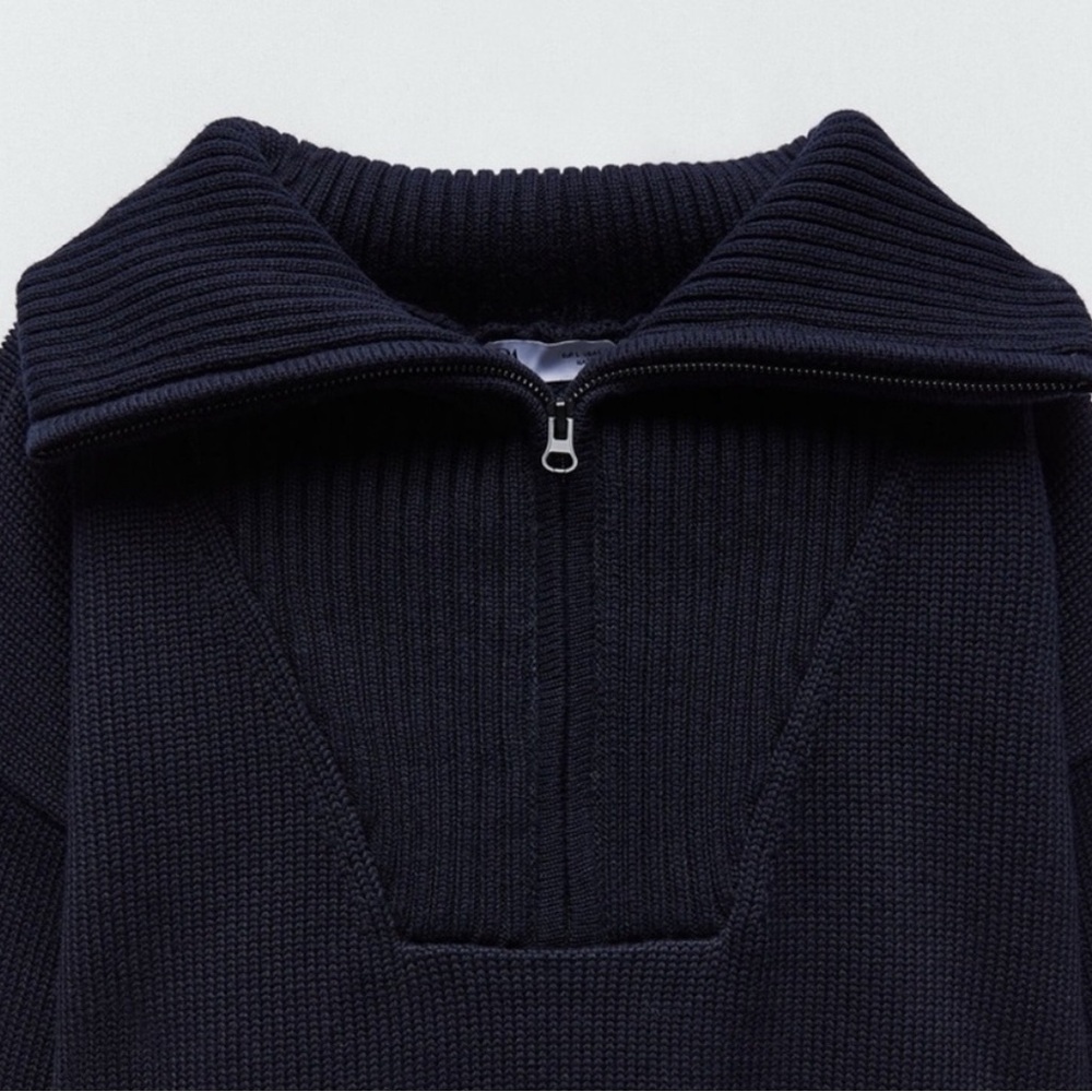 Zara Heavy Knit Zip Sweater - Picture 3 of 8
